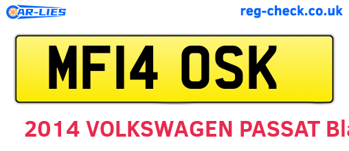 MF14OSK are the vehicle registration plates.