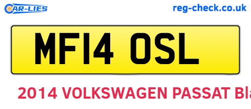 MF14OSL are the vehicle registration plates.