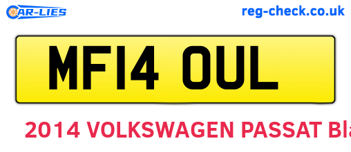 MF14OUL are the vehicle registration plates.