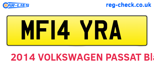 MF14YRA are the vehicle registration plates.
