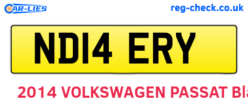 ND14ERY are the vehicle registration plates.