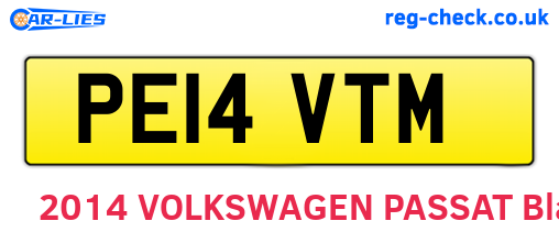 PE14VTM are the vehicle registration plates.