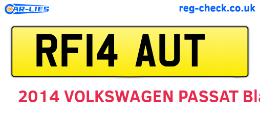 RF14AUT are the vehicle registration plates.