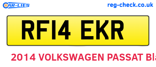 RF14EKR are the vehicle registration plates.