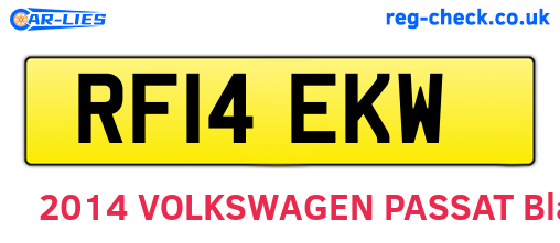 RF14EKW are the vehicle registration plates.