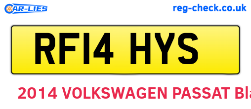 RF14HYS are the vehicle registration plates.