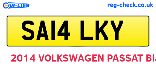 SA14LKY are the vehicle registration plates.