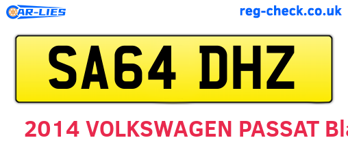 SA64DHZ are the vehicle registration plates.