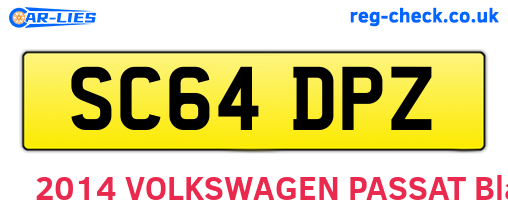 SC64DPZ are the vehicle registration plates.
