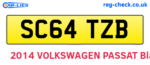 SC64TZB are the vehicle registration plates.