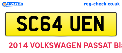 SC64UEN are the vehicle registration plates.