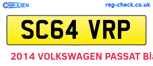 SC64VRP are the vehicle registration plates.