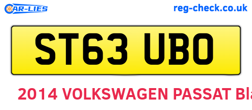ST63UBO are the vehicle registration plates.