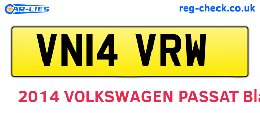 VN14VRW are the vehicle registration plates.