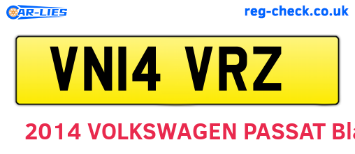 VN14VRZ are the vehicle registration plates.