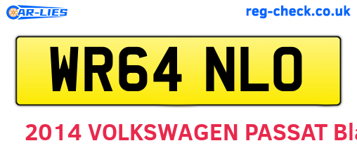 WR64NLO are the vehicle registration plates.