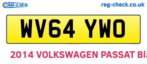 WV64YWO are the vehicle registration plates.