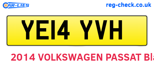 YE14YVH are the vehicle registration plates.