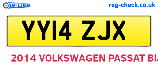 YY14ZJX are the vehicle registration plates.