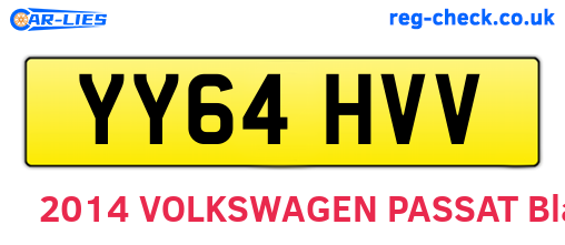 YY64HVV are the vehicle registration plates.