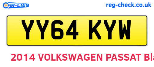 YY64KYW are the vehicle registration plates.
