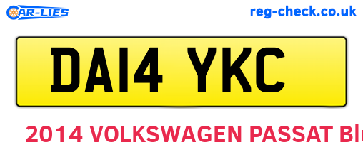 DA14YKC are the vehicle registration plates.