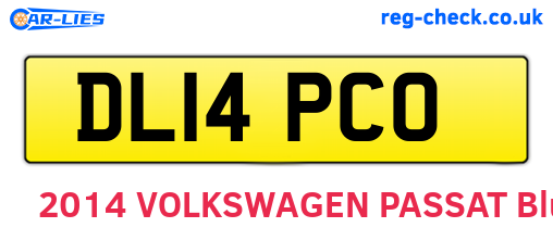 DL14PCO are the vehicle registration plates.