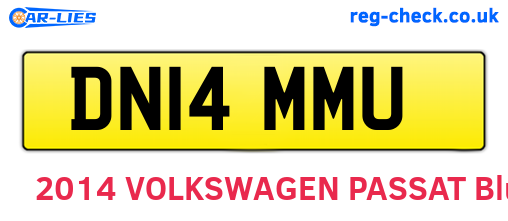 DN14MMU are the vehicle registration plates.