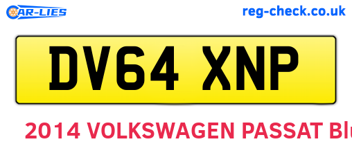 DV64XNP are the vehicle registration plates.