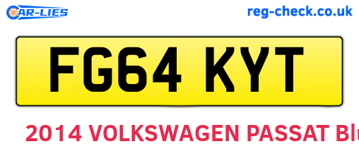 FG64KYT are the vehicle registration plates.