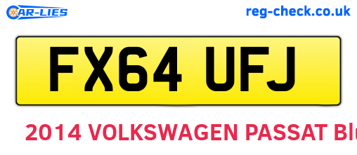 FX64UFJ are the vehicle registration plates.