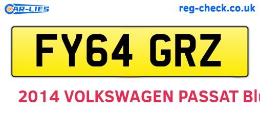 FY64GRZ are the vehicle registration plates.