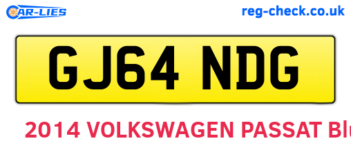 GJ64NDG are the vehicle registration plates.