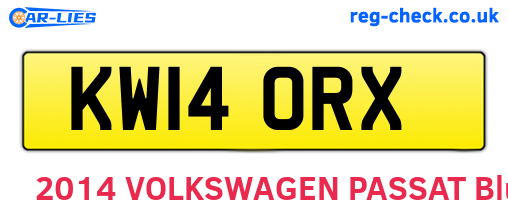 KW14ORX are the vehicle registration plates.