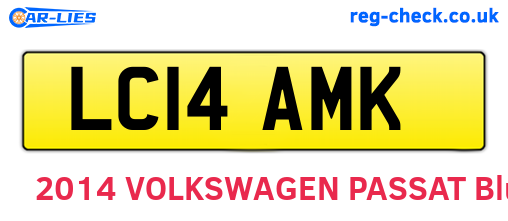 LC14AMK are the vehicle registration plates.