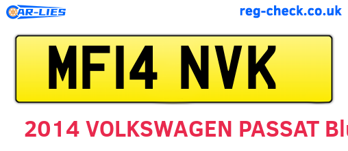 MF14NVK are the vehicle registration plates.