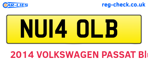 NU14OLB are the vehicle registration plates.