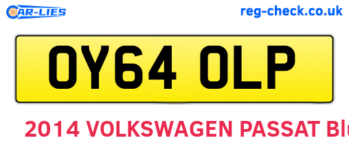 OY64OLP are the vehicle registration plates.