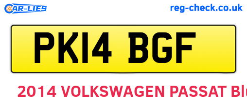 PK14BGF are the vehicle registration plates.
