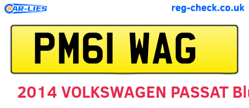 PM61WAG are the vehicle registration plates.