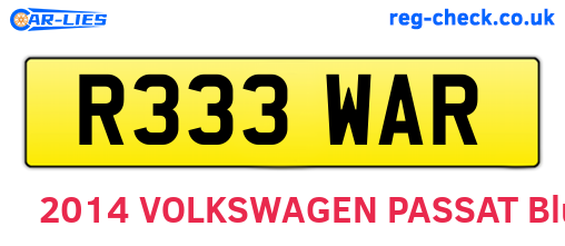 R333WAR are the vehicle registration plates.
