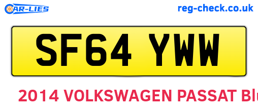 SF64YWW are the vehicle registration plates.
