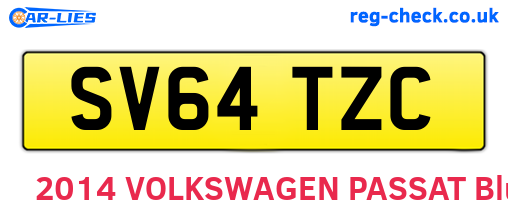 SV64TZC are the vehicle registration plates.