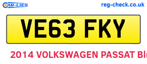VE63FKY are the vehicle registration plates.