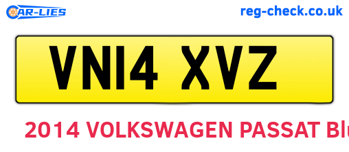 VN14XVZ are the vehicle registration plates.