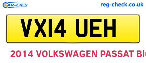 VX14UEH are the vehicle registration plates.