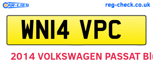 WN14VPC are the vehicle registration plates.