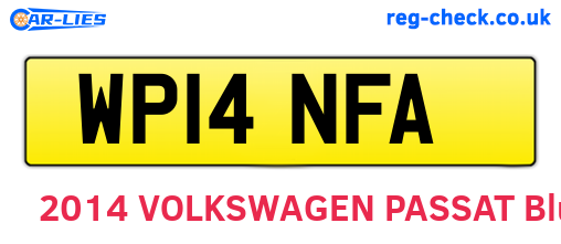 WP14NFA are the vehicle registration plates.