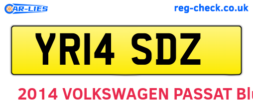 YR14SDZ are the vehicle registration plates.