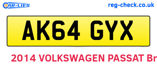 AK64GYX are the vehicle registration plates.